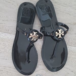 Tory Burch Glossy Black Jelly Sandals